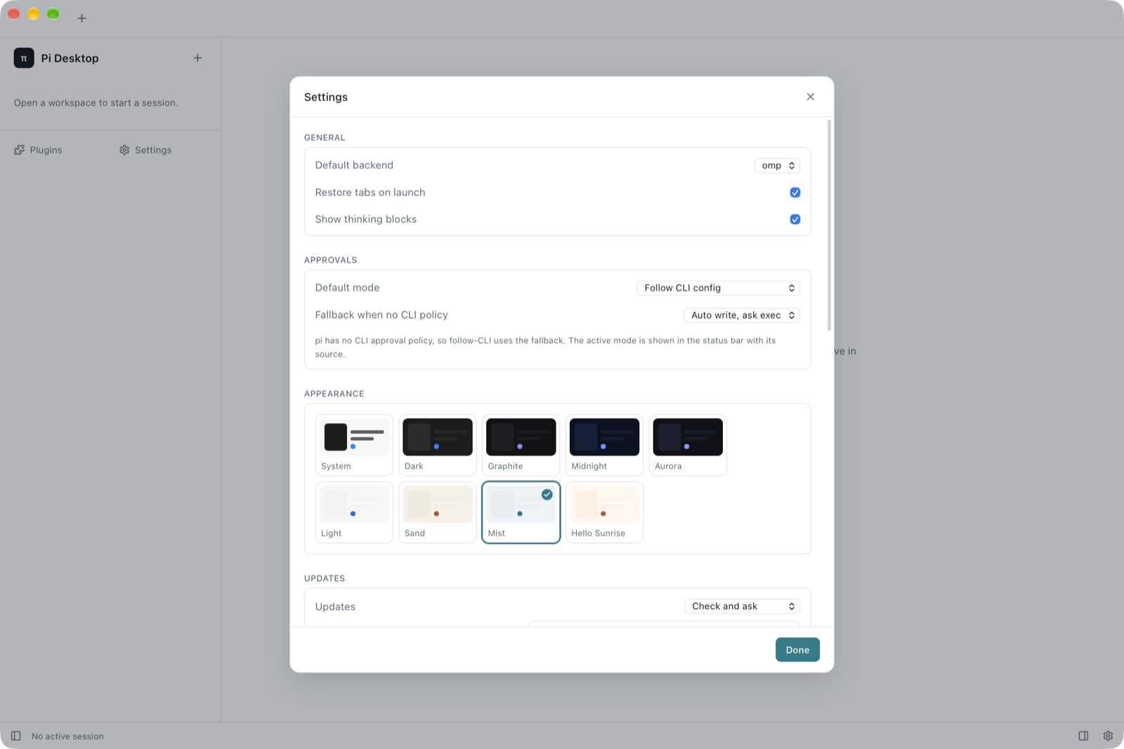 Mist theme